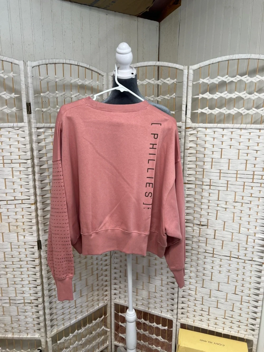 Nike Pink Dusty Rose Pullover Sweatshirt with White 'P' - Picture 2 of 7